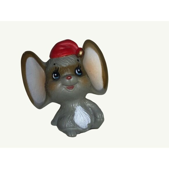 Small Ceramic Christmas Tree With Mice and Bear Figurines - Picture 4 of 11